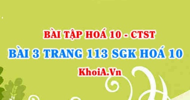 Bài 3 trang 113 SGK Hoá 10 Chân trời sáng tạo